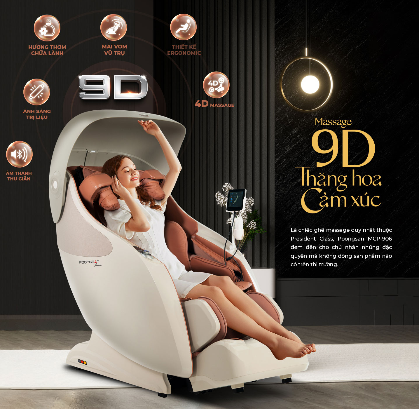 Ghế massage chính hãng tại Quảng Bình - Poongsan MCP-906