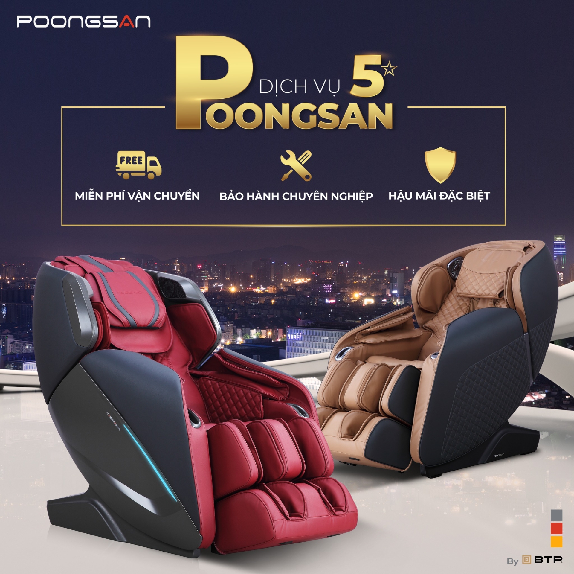 Chính sách bảo hành, đổi trả của ghế massage trị liệu Poongsan