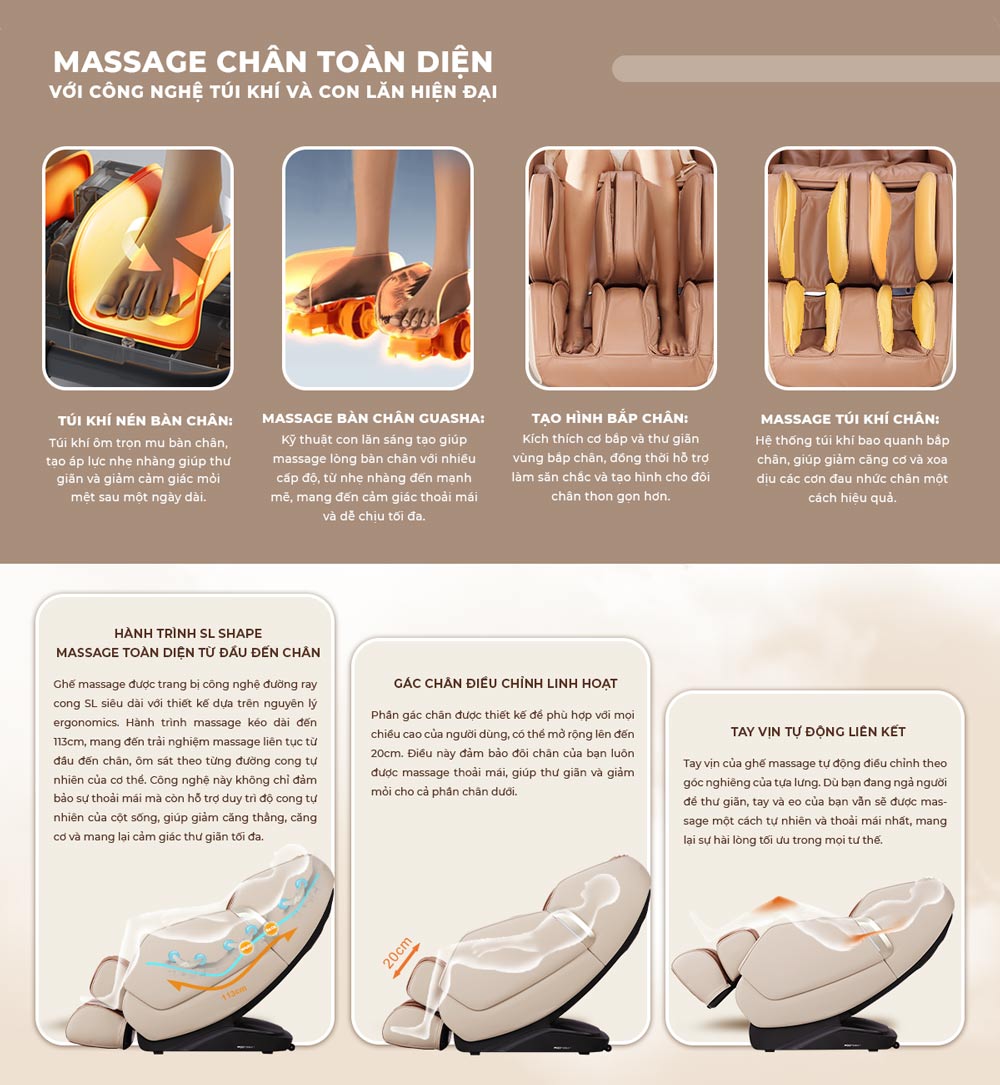 Đặc điểm ghế massage trị liệu chân