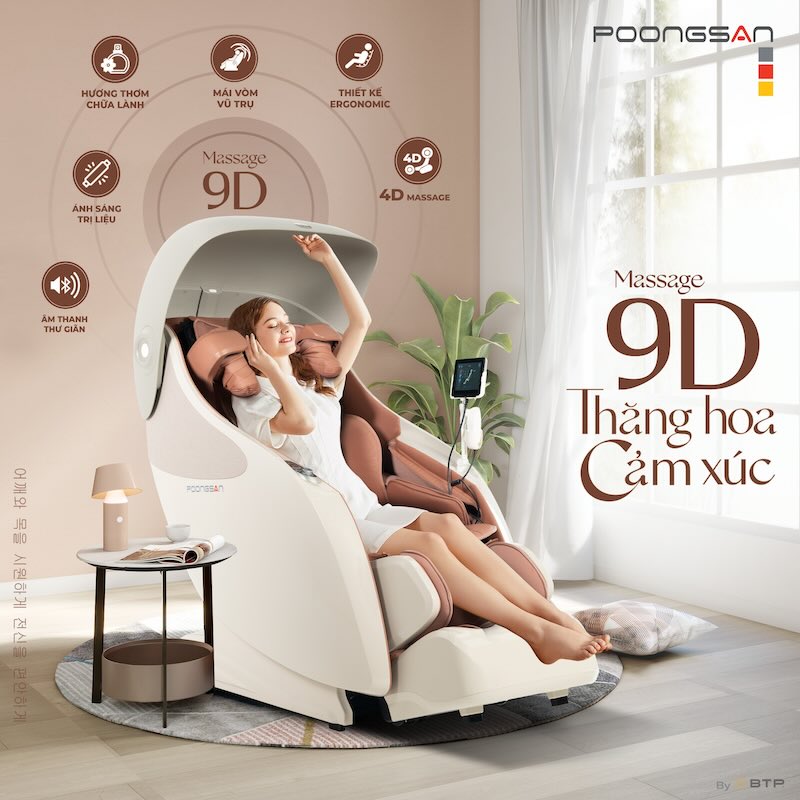 ghế massage trị liệu giúp giảm căng thẳng tinh thần