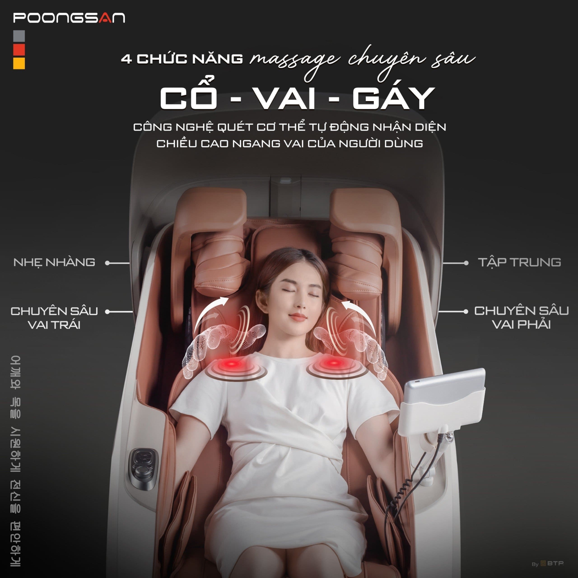 Ghế massage cổ vai gáy có bài tập chuyên biệt cho vùng cổ vai