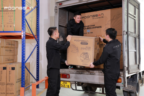 Giải đáp chi tiết chính sách & phí vận chuyển ghế massage tại Poongsan