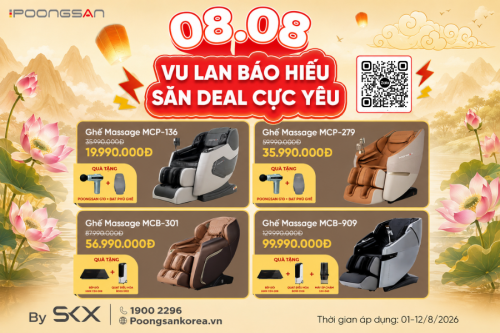 MEGA LIVE 08.08: Vu Lan Hiếu Hạnh - Đáp Ơn Sinh Thành, Ghế Massage Poongsan Ưu Đãi Đến 48%