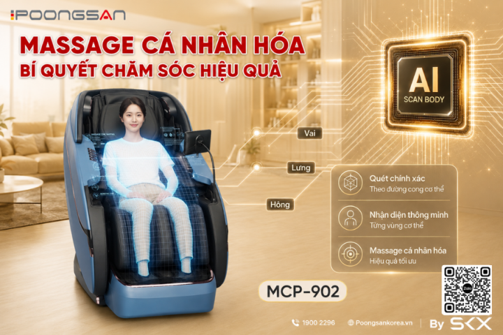 Poongsan MCP-902 - Hiệu quả massage chuyên sâu với công nghệ AI Body Scan