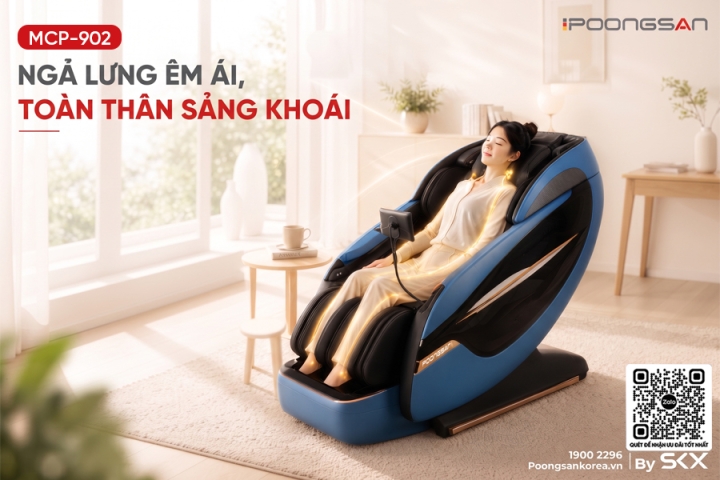 Poongsan MCP-902: Massage toàn thân, không trọng lực và nhiệt đa vùng