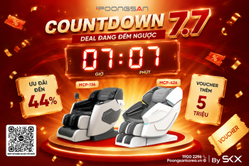 Mega Sale 7.7 Poongsan: Ngày Cuối Săn Ghế Massage Giá Tốt